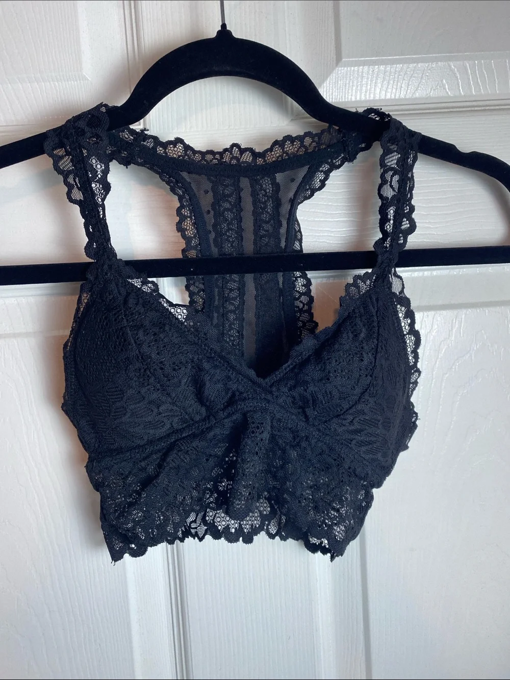 aerie Black Lace Racerback Bralette Size XS
